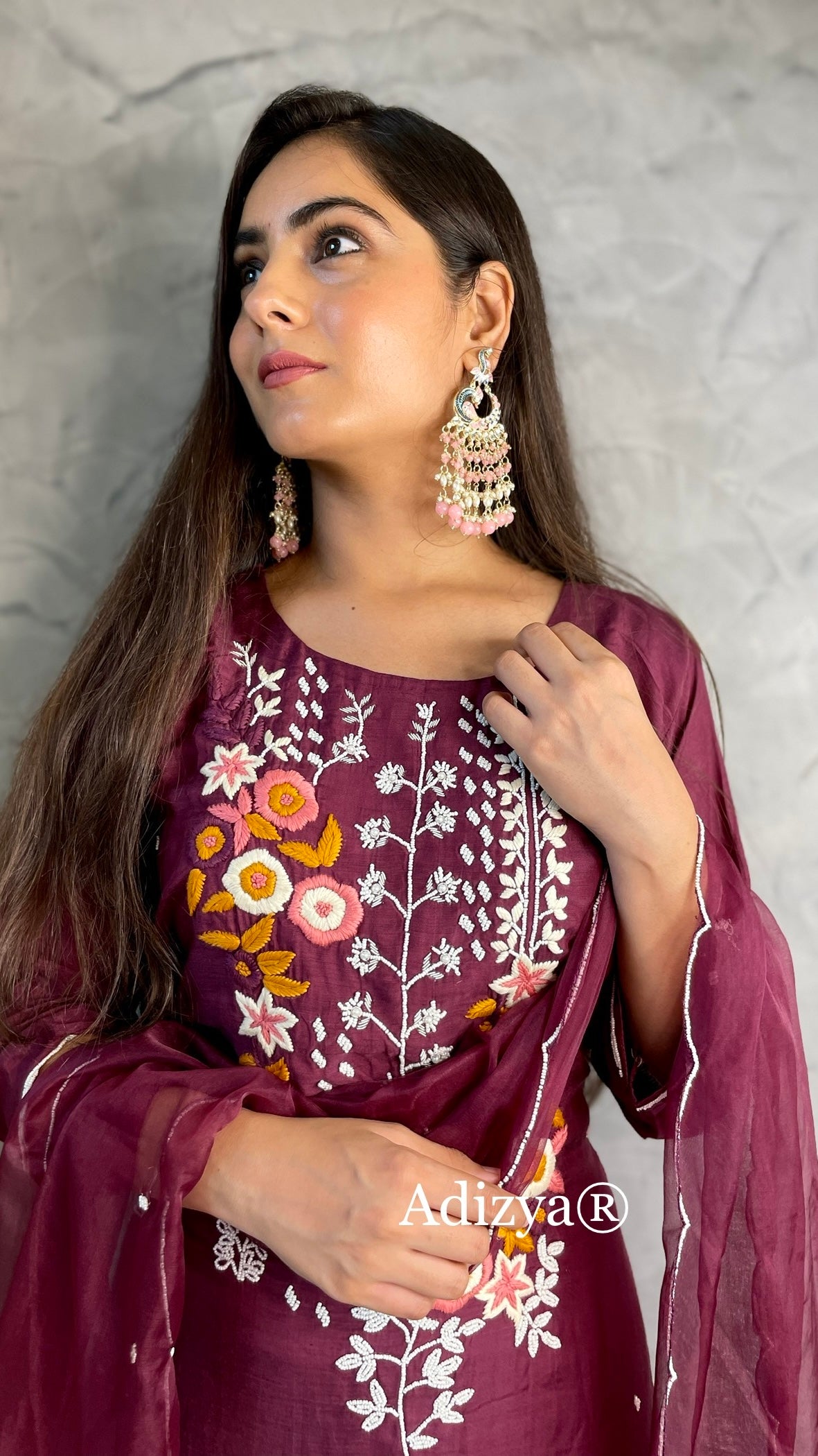 Shreya Wine Sharara Suit