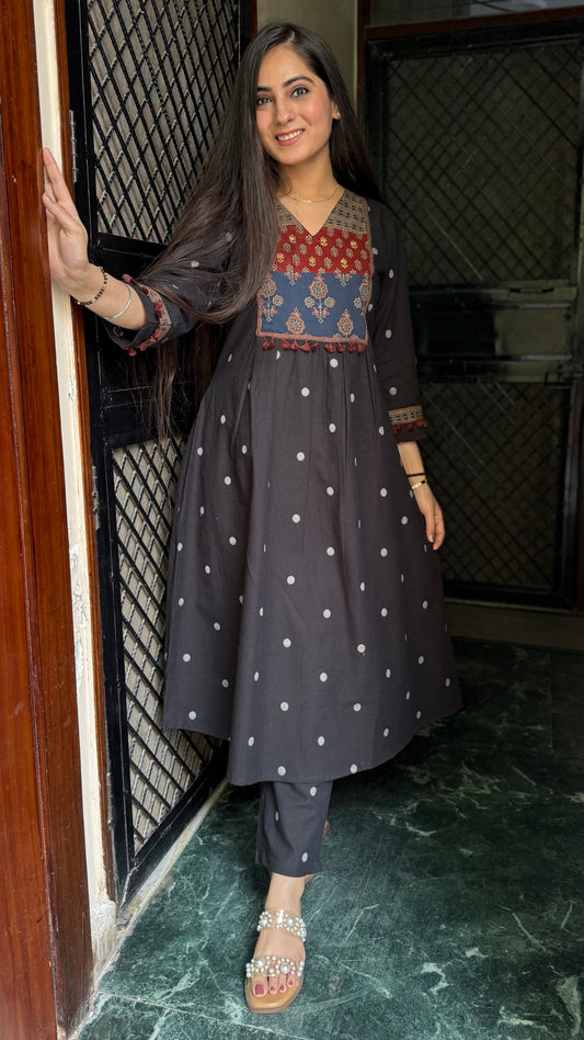 Anmol Black Handloom Coord Set