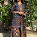 Kriti Navy Floral Sharara Suit