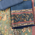 Sana Navy Floral Print Unstitched Suit