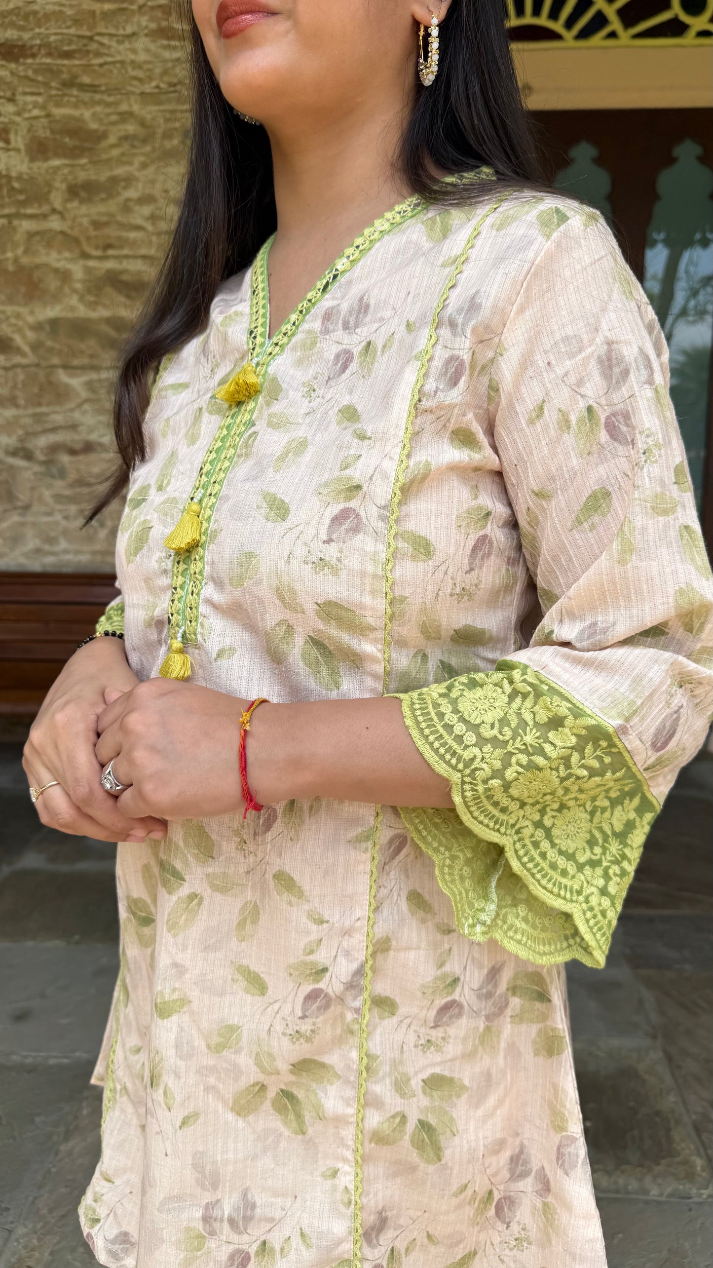 Roohani Lime Coral Coord Set