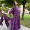 Kyra Purple Leheriya Anarkali Set