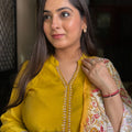 Manika Mustard Mul Chanderi Suit