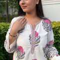 Gul Off White Printed Suit