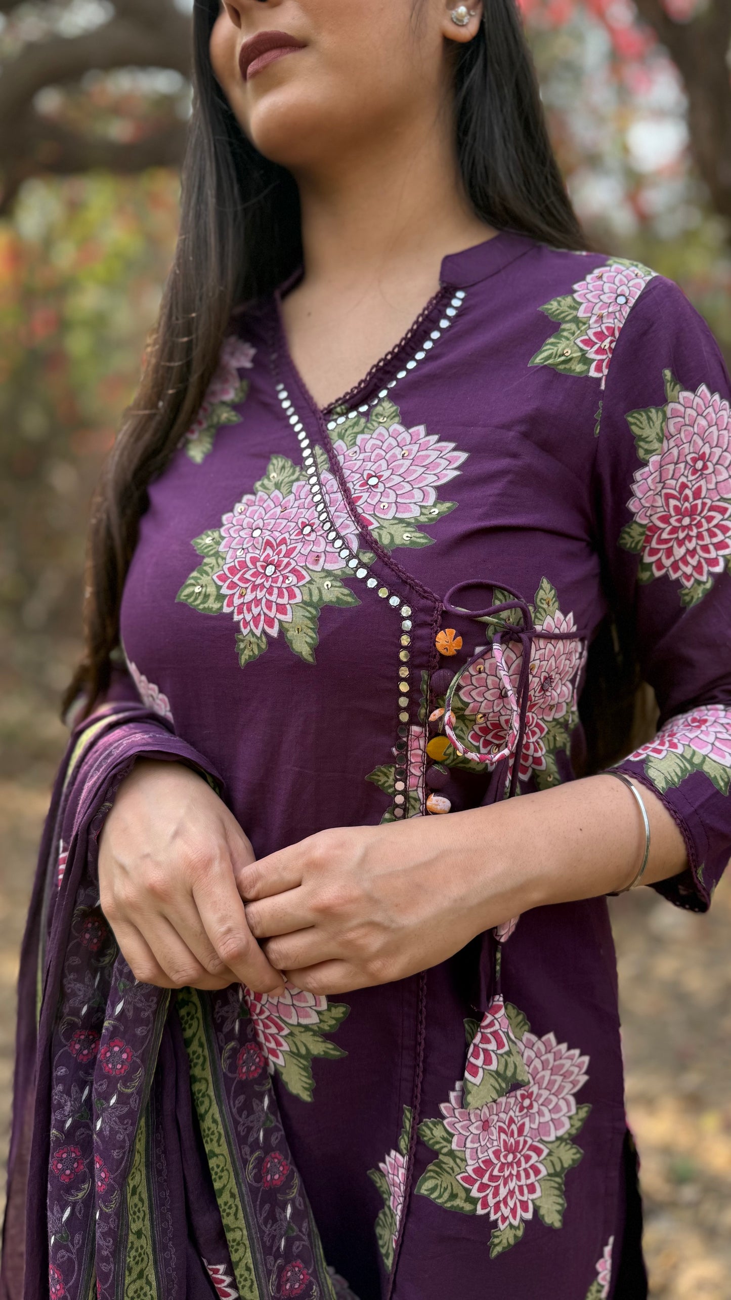 Priya Purple Cotton Suit