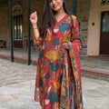 Kalamkari Rust Floral Suit Set