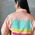 Peach Pastel Printed Shirt Top
