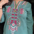 Reena Mint Green Embroidered Coord Set