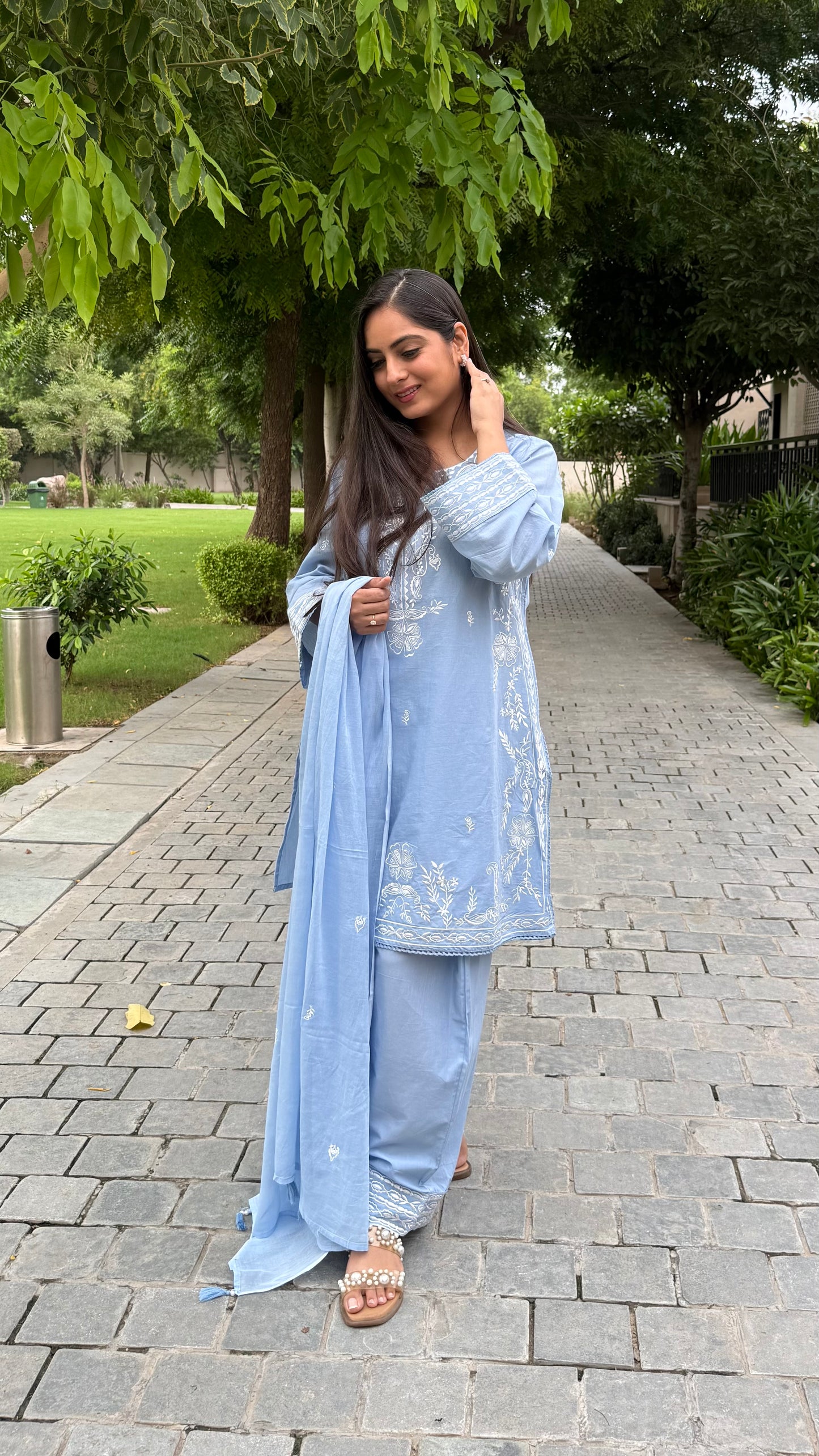 Zoya Powder Blue Farshi Suit