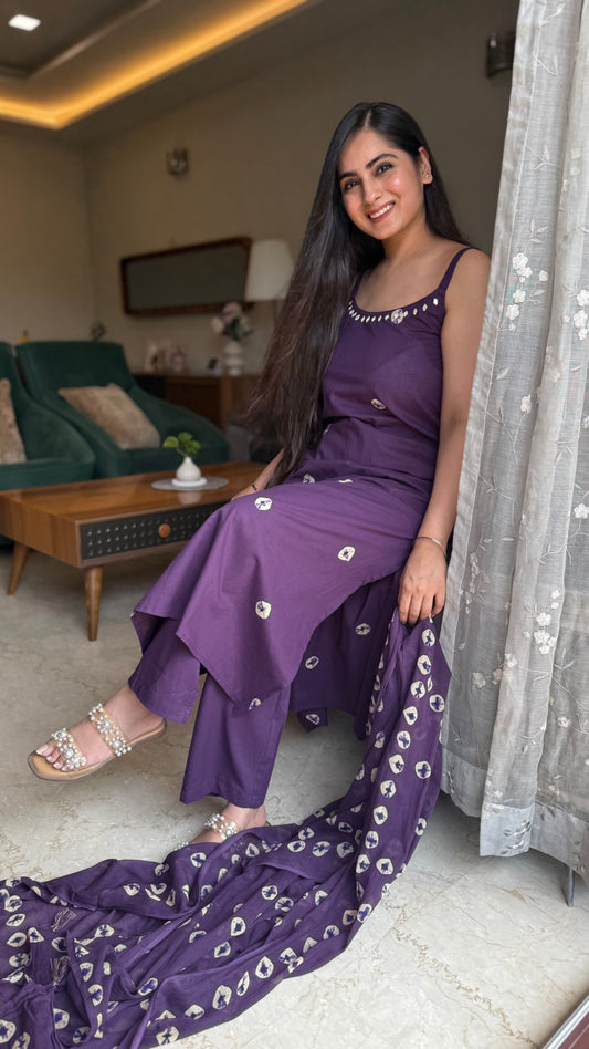 Himani Purple A-Line Suit