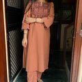 Niya Rust Embroidered Coord Set