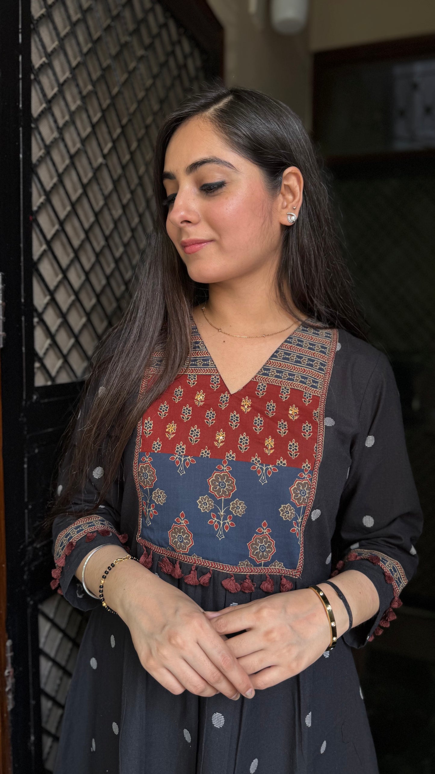 Anmol Black Handloom Coord Set