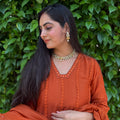 Nia Rust Orange Anarkali Suit