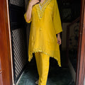 Jyoti Yellow Hand Embroidered Coord Set