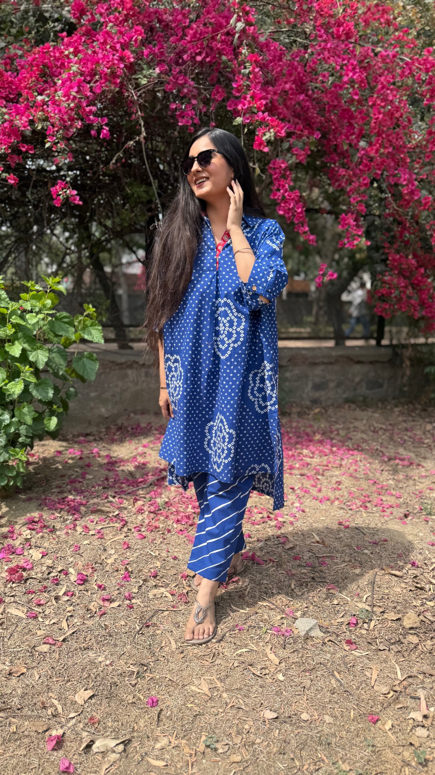 Indigo Bandhej Coord Set