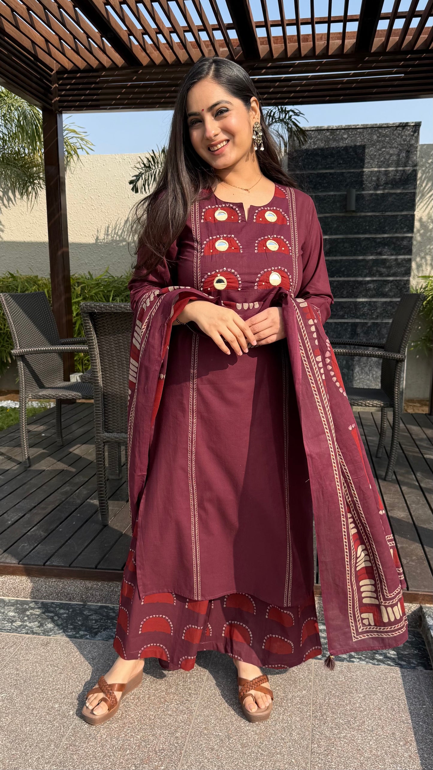 Diksha Wine Palazzo Suit