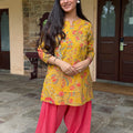 Kiara Mustard Floral Farshi Set