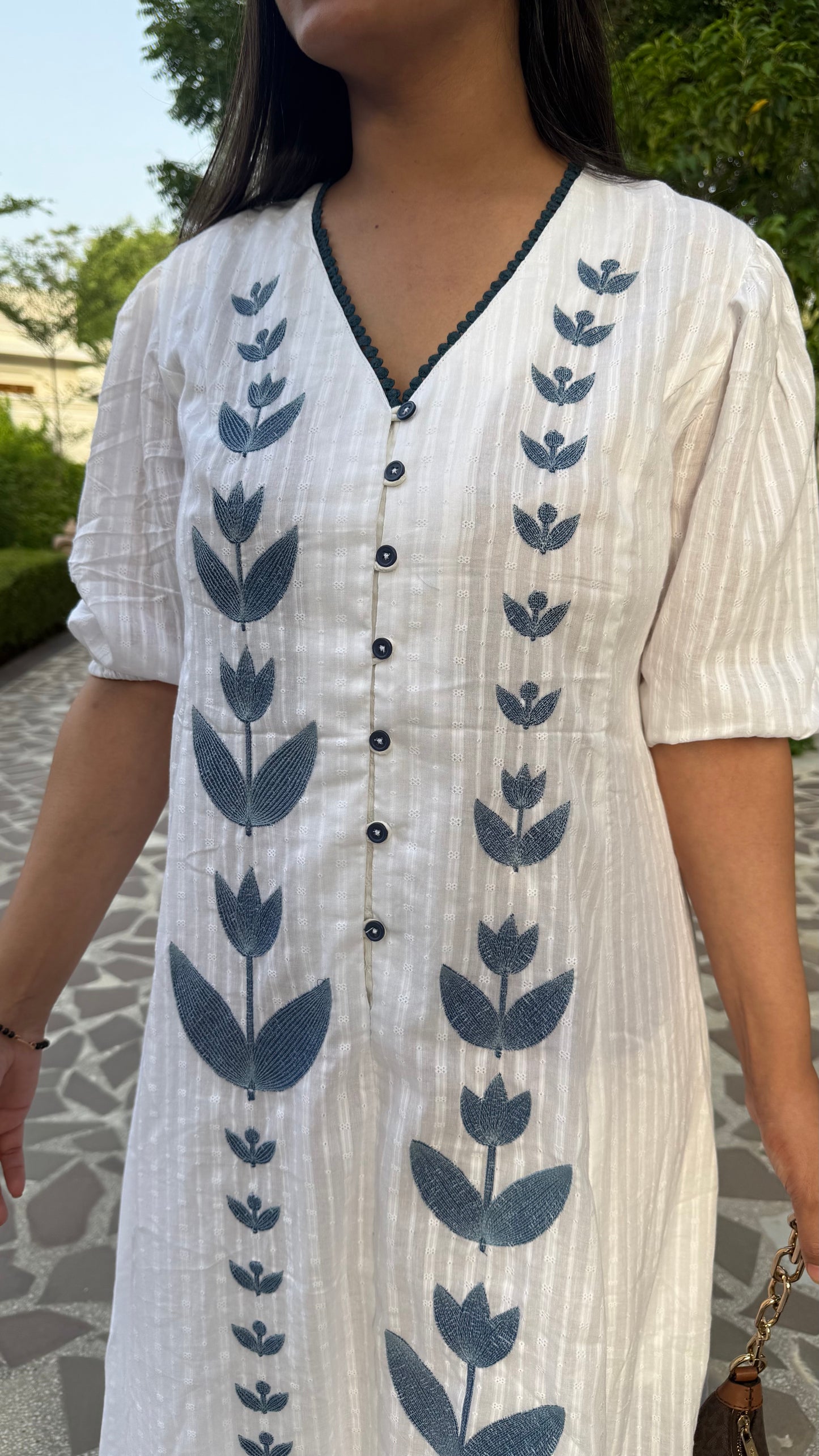 Azure Bloom Cotton Dress
