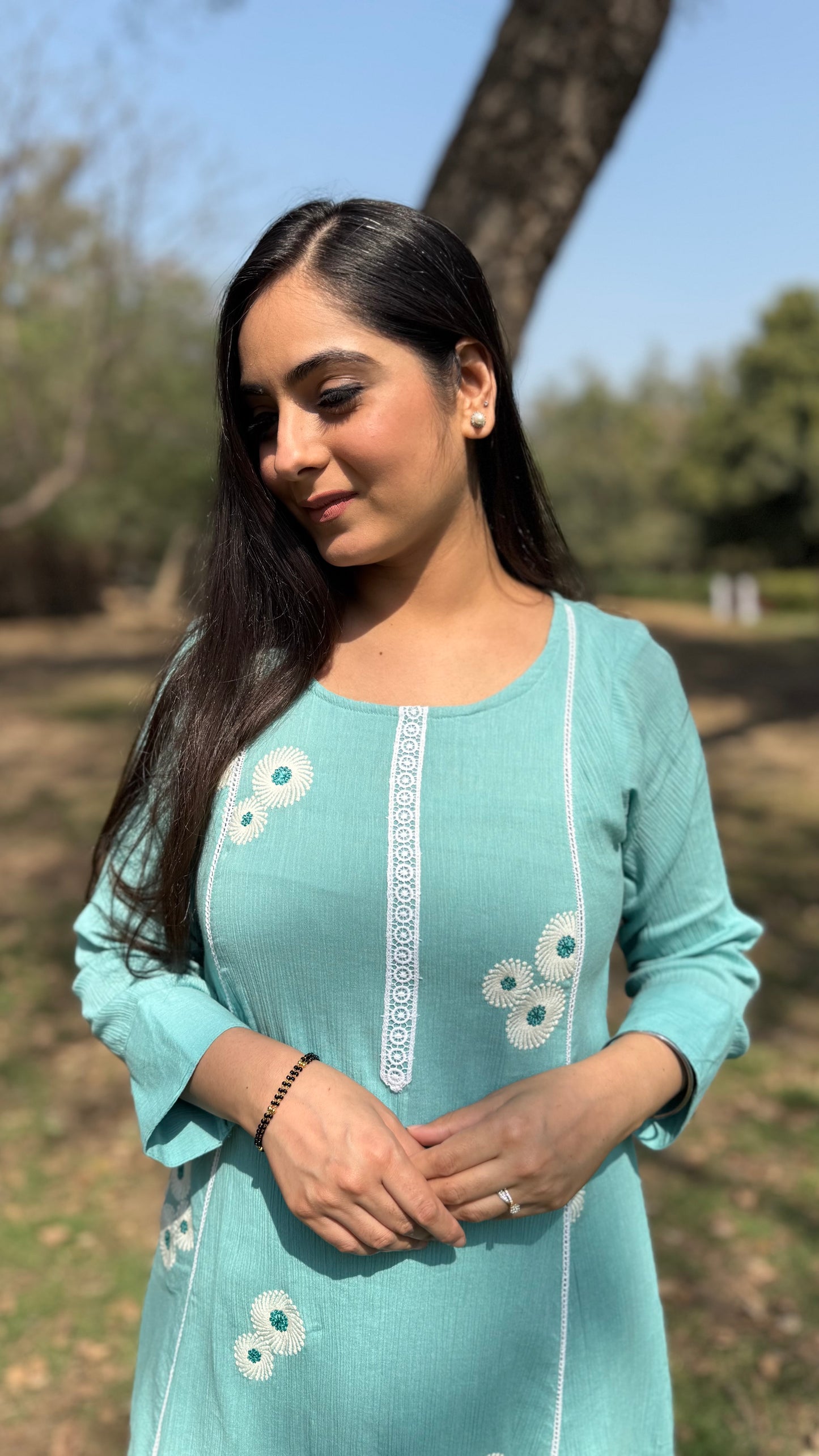 Maira Sky Blue A-Line Kurta