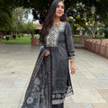 Midnight Block-Print Suit Set