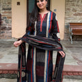 Anya Black Geometric Print Suit