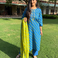 Priya Blue Leheriya Suit Set