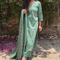 Rashmi Cyan Cotton Suit