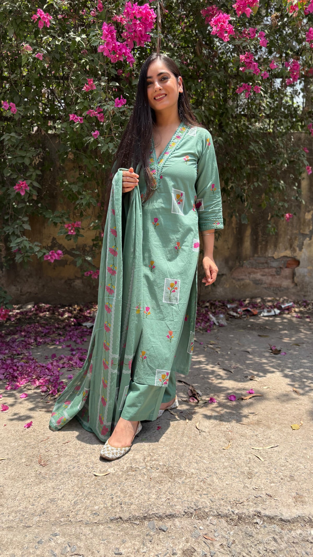 Rashmi Cyan Cotton Suit