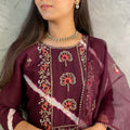 Paro Wine Chanderi Silk Suit