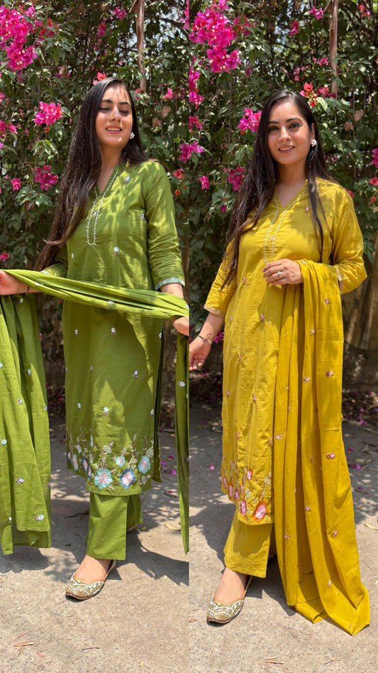 Ekta Cotton Embroidered Suit