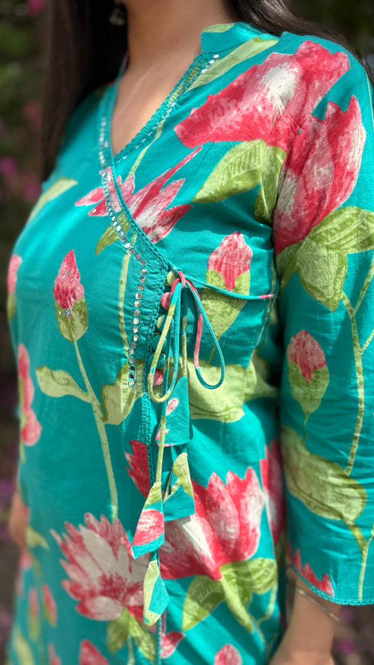 Siya Teal Kurta Pant set