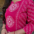 Pink Bandhej Suit Set