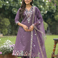 Manika Purple Muslin Suit