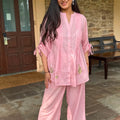 Pink Pintuck Embroidered Co-ord Set