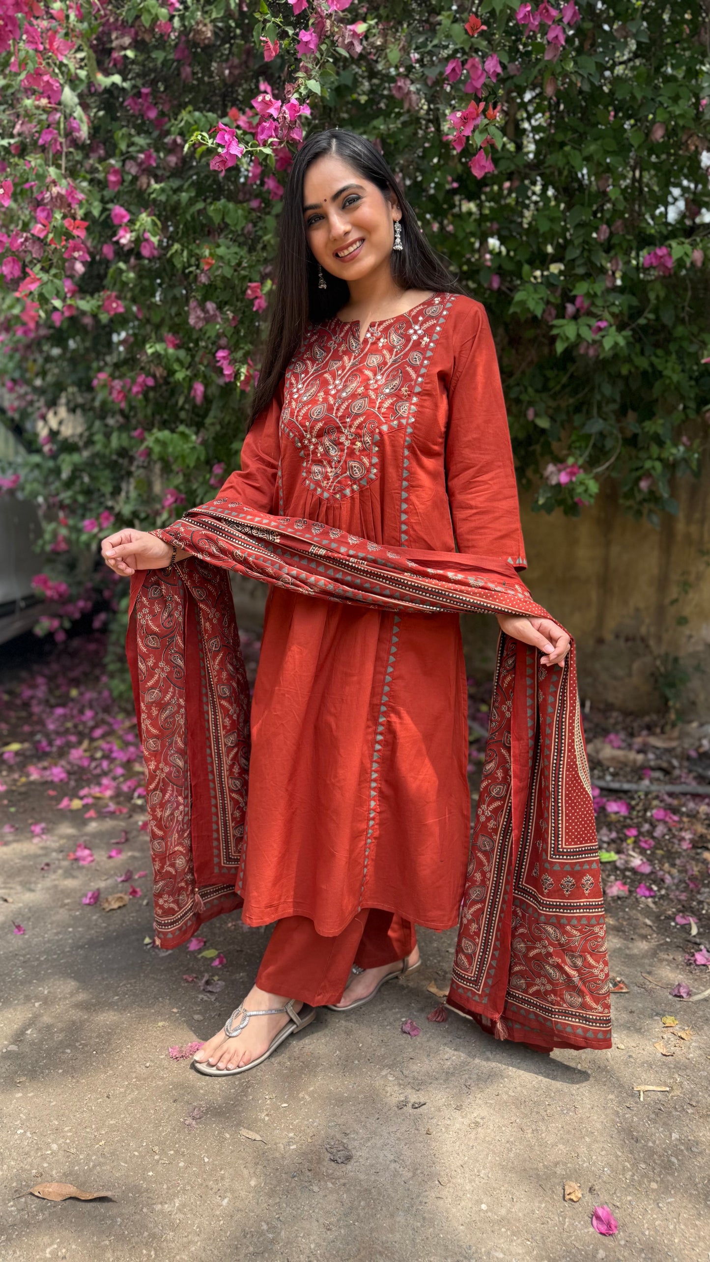 Kashish Rust A-Line Suit