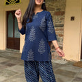 Meera Navy Bandhej Farshi Set