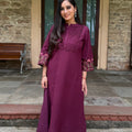 Meher Wine Pintuck Suit