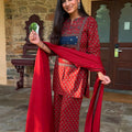 Kiara Rustic Ajrakh Mirror Suit