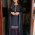 Rehmat Black Schiffli Suit