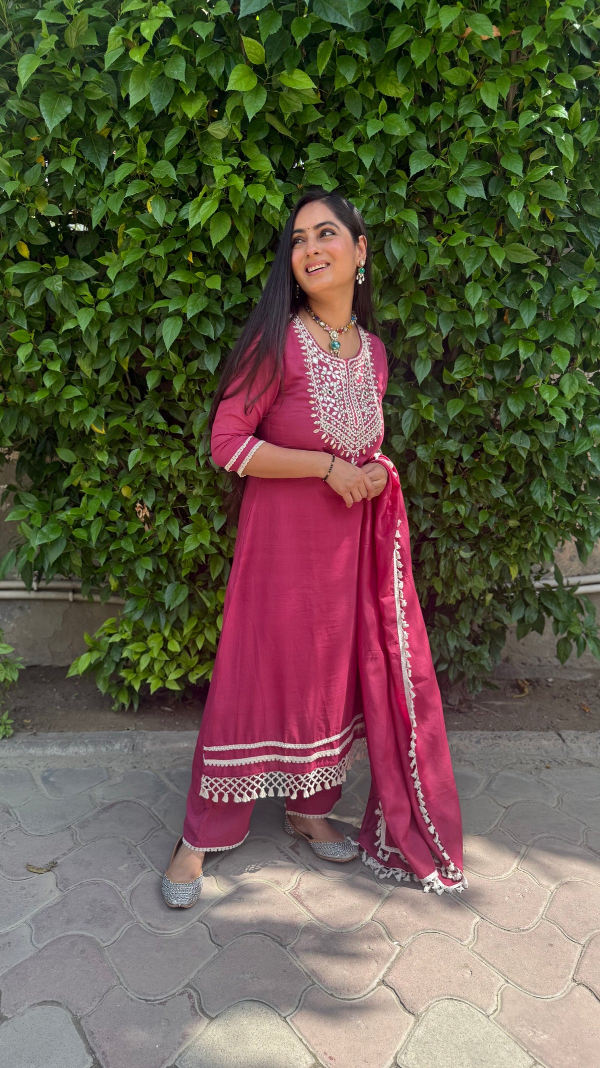 Aisha Berry Pink Mirror Suit