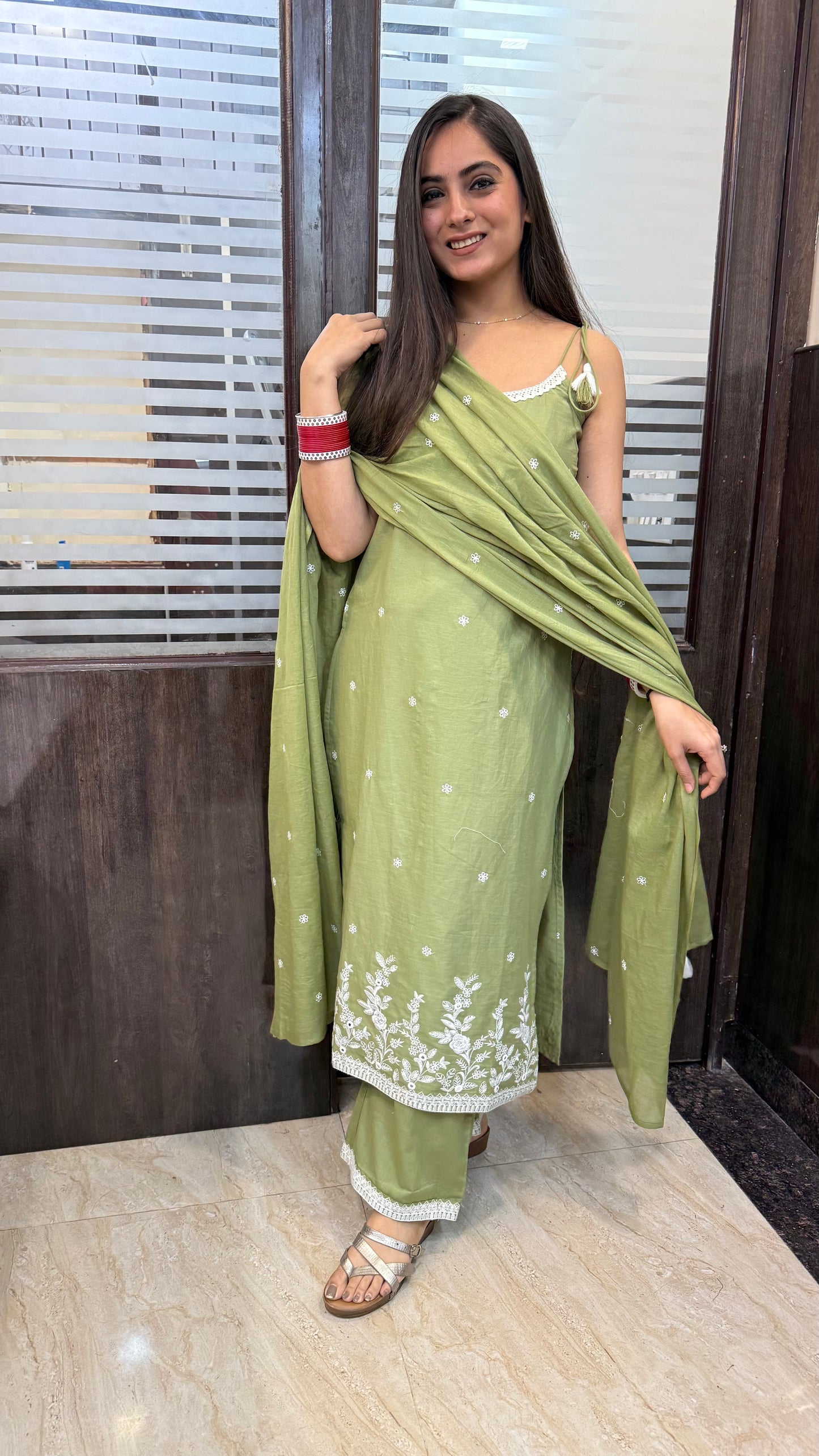 Sahiba Green Strap Suit