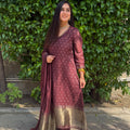 Diya Wine Chanderi Suit