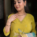 Meera Mustard Mul Chanderi Suit