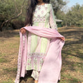 Komal Cream Lilac Cotton Suit