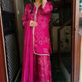 Fiza Pink Chinnon Garara Suit