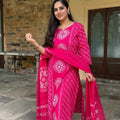 Pink Bandhej Suit Set