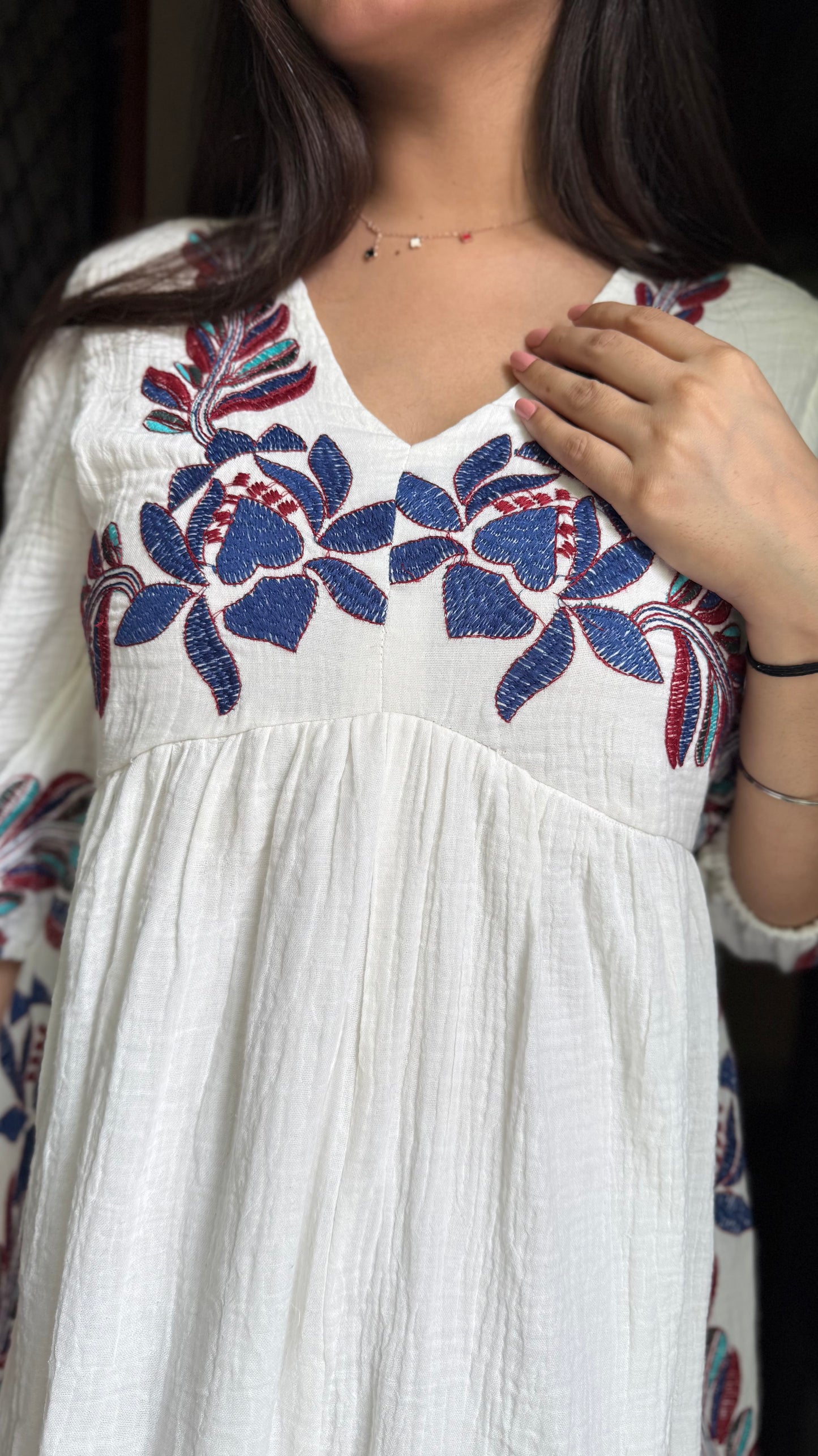 White Embroidered Dress