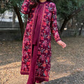 Diksha Wine Jacket Set