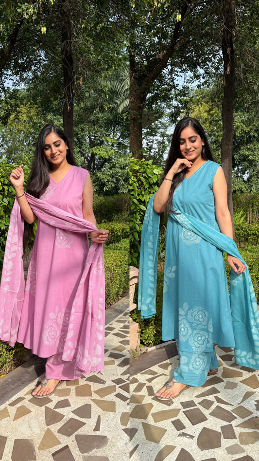 Pastel Pink & Blue A-Line Suit