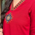 Anika Red Patchwork Suit Set